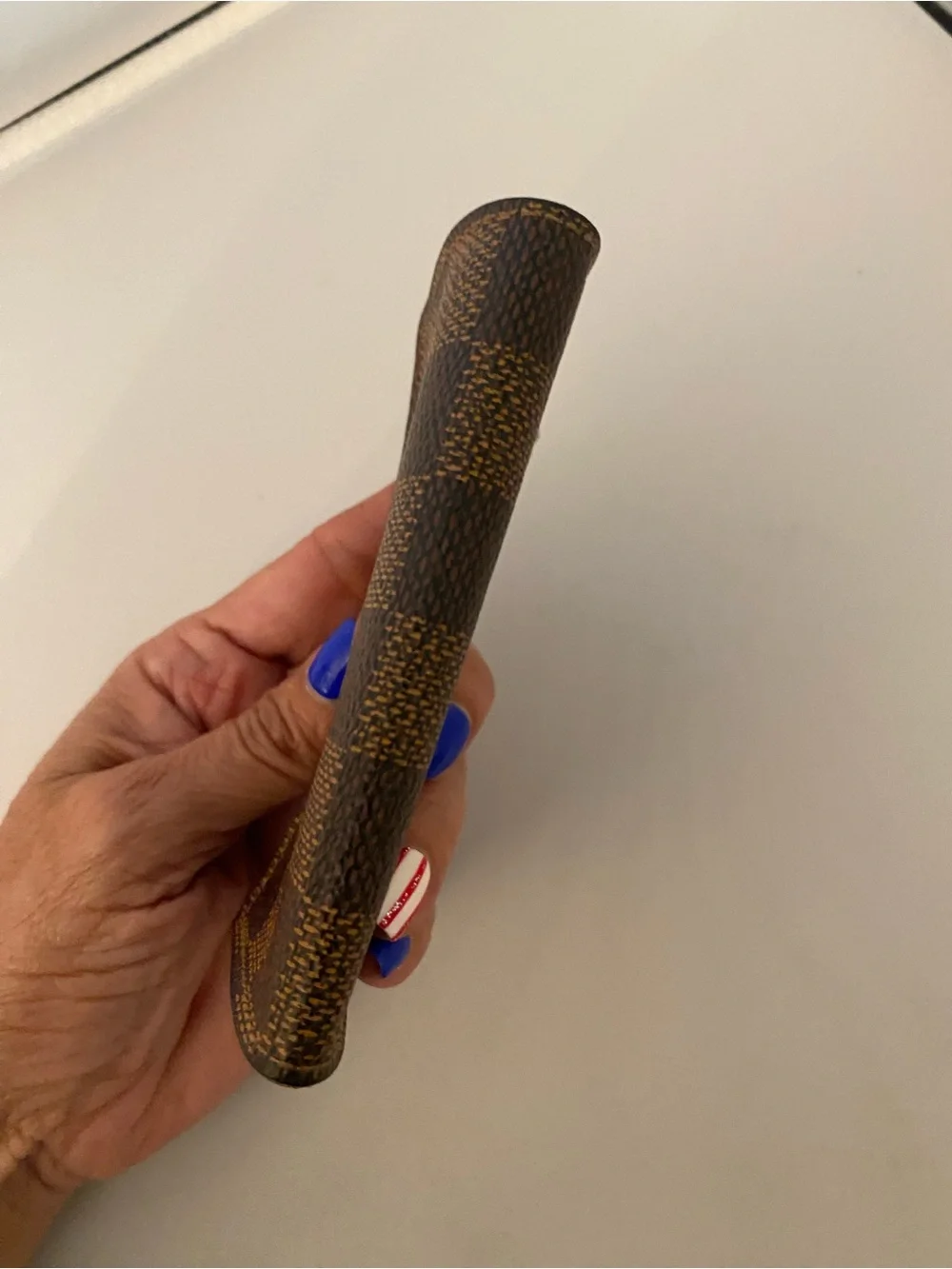 Louis Vuitton Brown Damier Textured Leather Key Holder with Gold Hardware